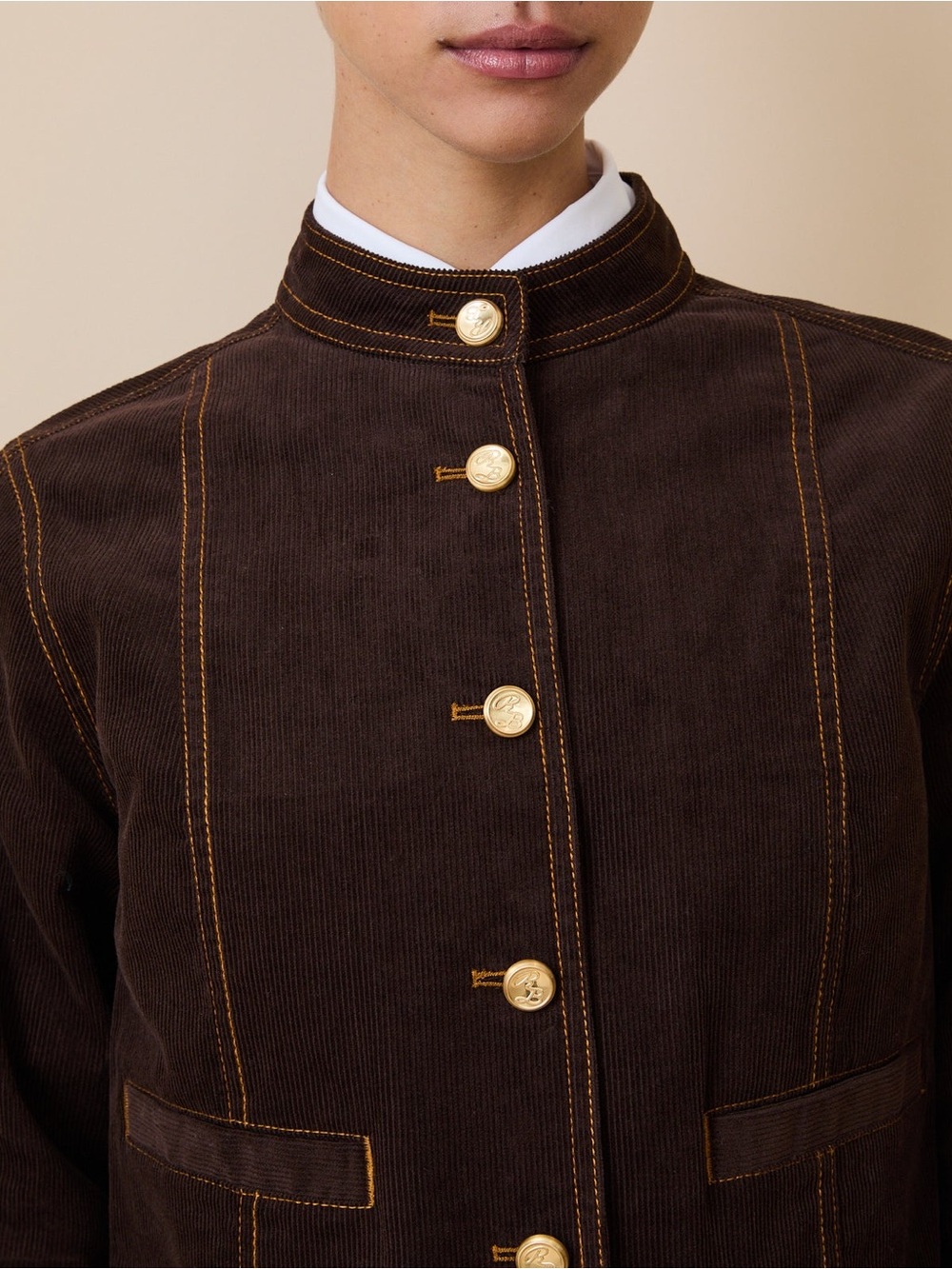 Rowing Blazers Women’s Corduroy Jacket in Brown 100% Cotton - Picture 2 of 7